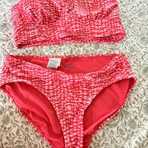 Athleta Red Patterned Bikini